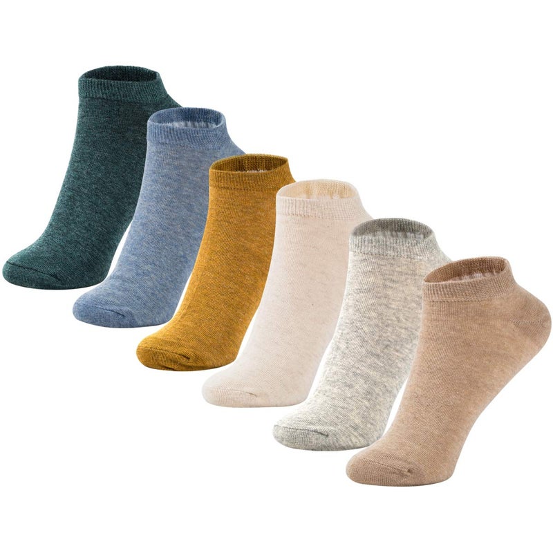 MAGIARTE Womens Ankle Socks Soft Pure Cotton Low Cut Athletic Casual Mutil Color No Show Socks for Women 6-Pack (color#00M) - Image 1